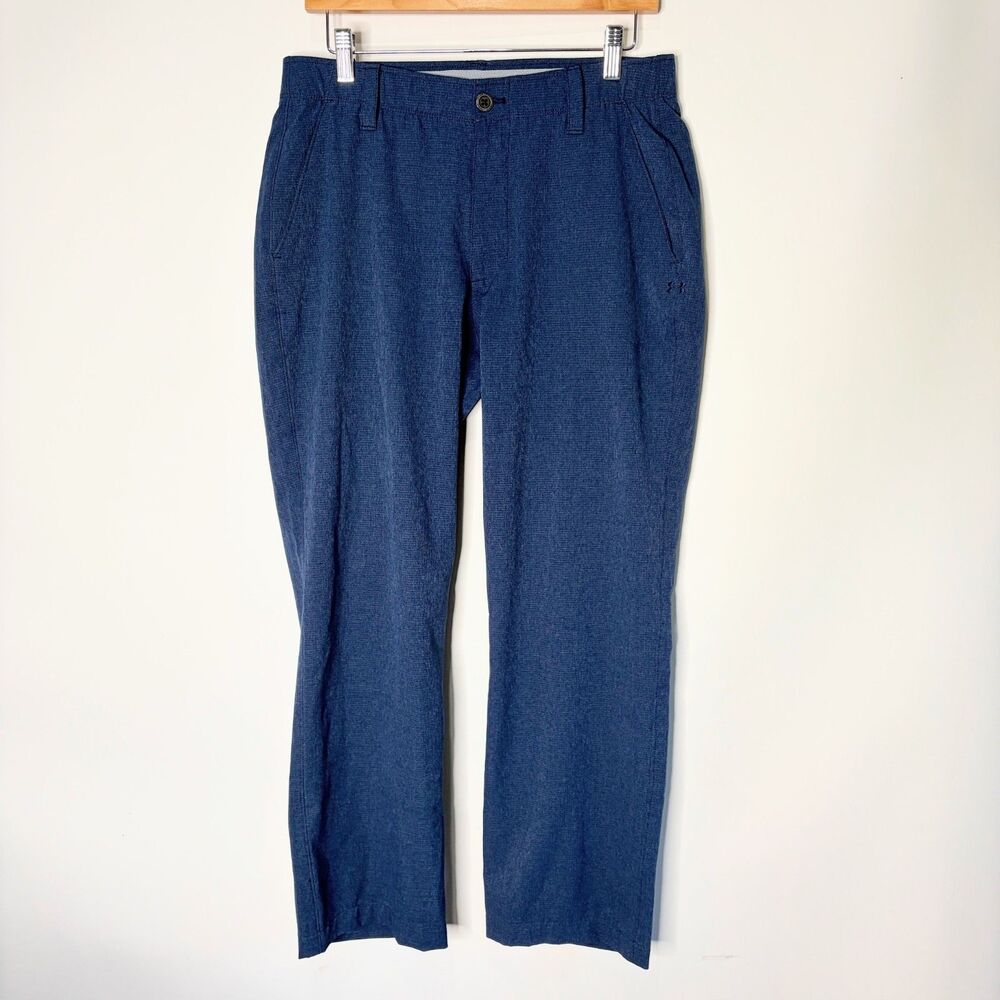 Under Armour Golf Pants Loose Breathable Navy Blue Hemmed 27" Men Size 32